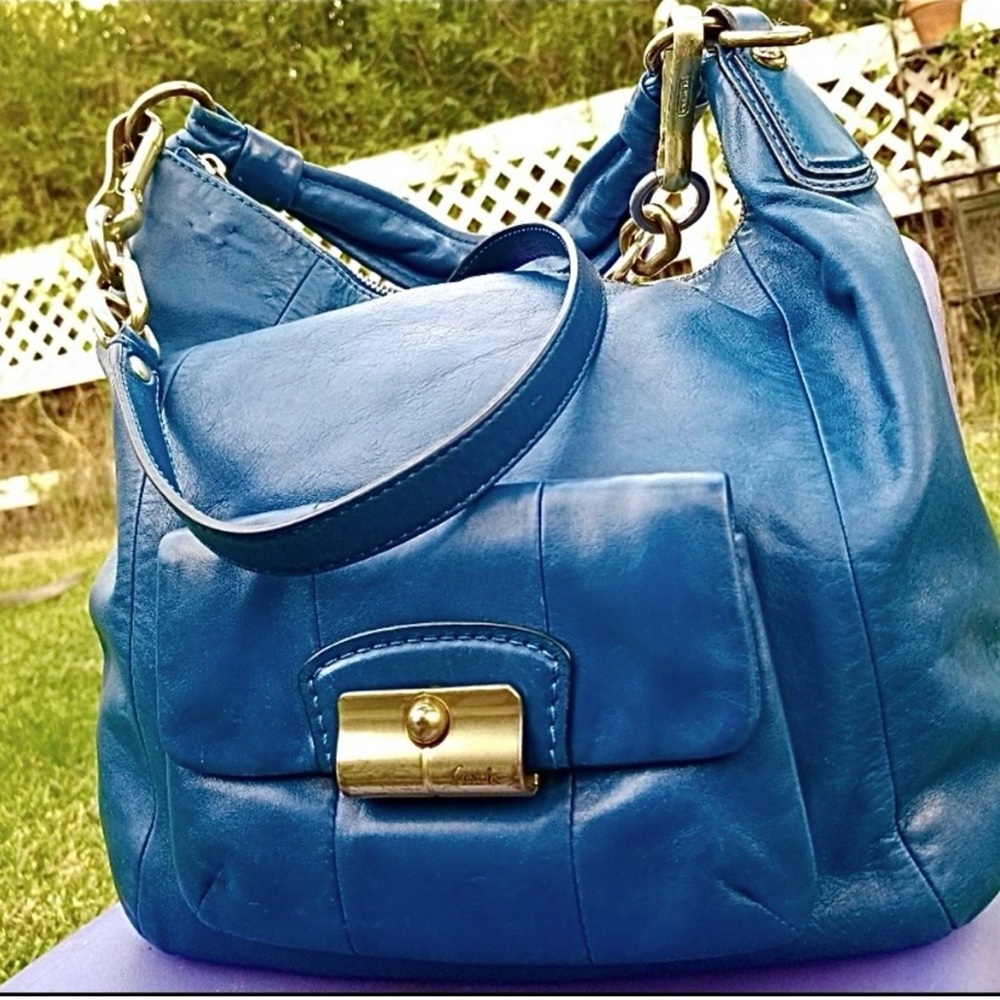 Coach Kristin Blue Genuine Leather Bag - Picture 7 of 9